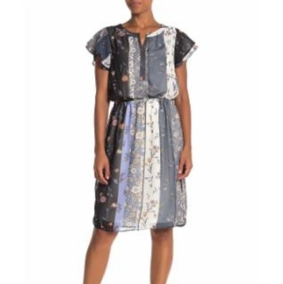 Como Vintage Dresses & Skirts - Como Vintage Floral Flutter Sleeve Blouson Dress